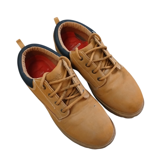 Wrangler Low Top Work Hiking Shoes Men's 12 Camel Brown Soft Toe Memory Foam - Picture 1 of 9